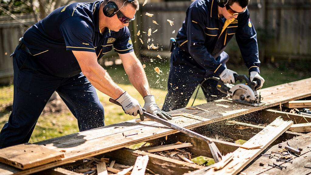 Deck structure demolition and removal