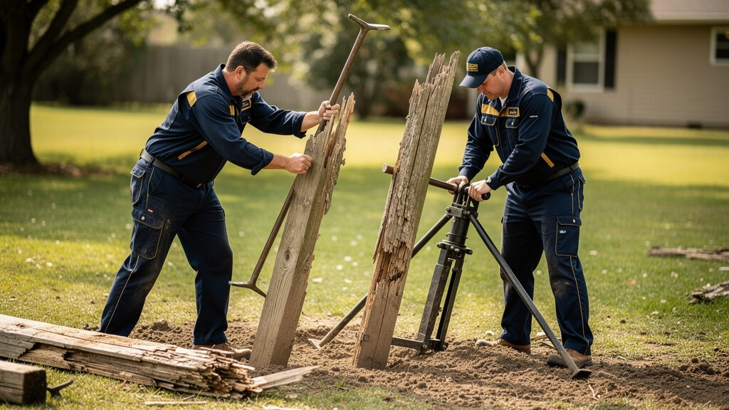 Fence line removal and post extraction
