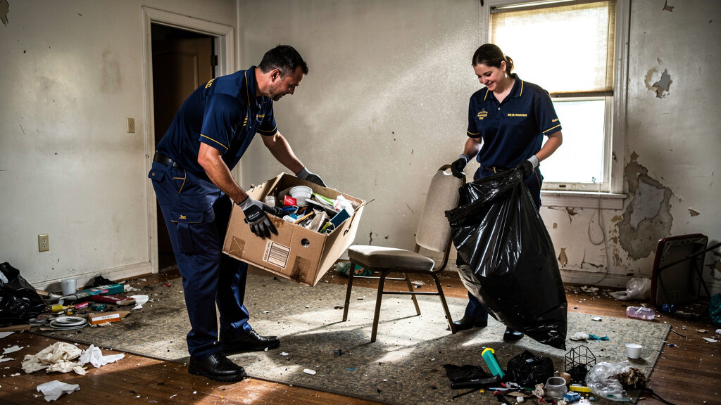 Father&rsquo;s Legacy crew removing contents from a foreclosure property