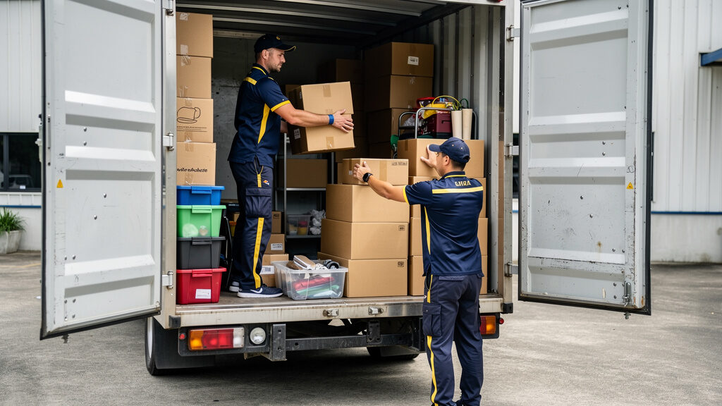 Father’s Legacy crew clearing contents from a storage unit facility